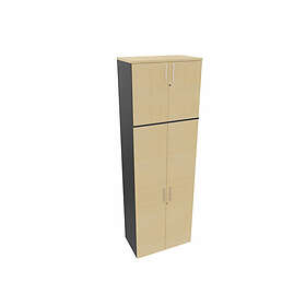 Actiburo  Armoire de bureau 4 portes H 245 cm Métis Blanc perle, aluminium ou anthracite 80x245x47