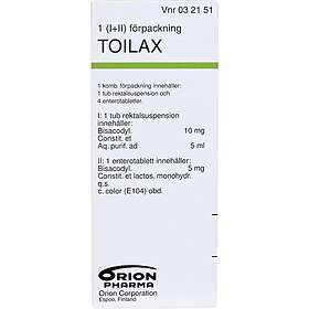 Toilax , enterotablett och rektalsuspension 5 mg 10 mg/5ml 1 x 1 st