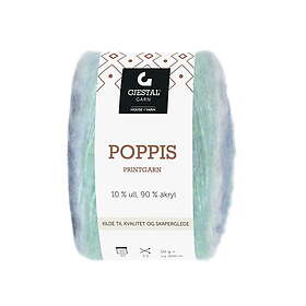 House of Yarn Gjestal Garn Poppis printgarn 50g blå/mint – graderat garn