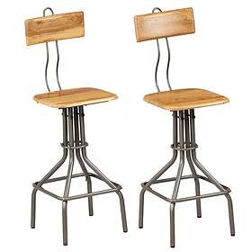 vidaXL Bar Stoolar 2 pcs solid reclaimed teak wood