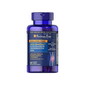 Puritan's Pride Joint Soother Glucosamine, Chondroitin & MSM with Hyaluronic Acid & Collagen 60 Caplets