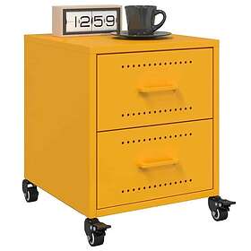 vidaXL Sängbord 2 st senapsgul 36x39x43,5 cm stål