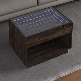 vidaXL Soffbord med Infinity LEDs brun ek 70x50x50 cm