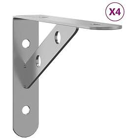 vidaXL Hyllfästen 4 st 15x2,5x11,5 cm silver rostfritt stål