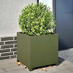 vidaXL Pot de jardin vert olive 50x50x50 cm Acier