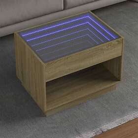 vidaXL Soffbord med Infinity LEDs sonoma-ek 70x50x50 cm