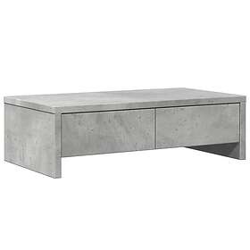 vidaXL Skärmställ med lådor betonggrå 50x27x15 cm konstruerat trä