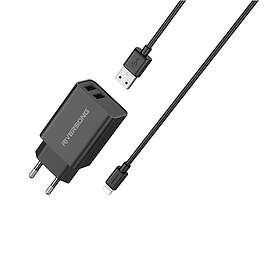 Riversong Väggladdare 2x USB 12W med USB/Lightning Kabel