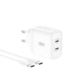 XO CE08 2x USB-C 50W med USB-C/Lightning Kabel PD