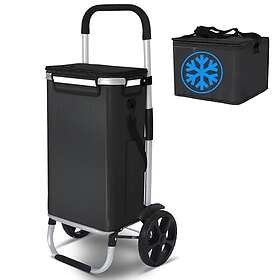 Vounot Chariot de courses pliable monte escalier aluminium avec sac isotherme noir