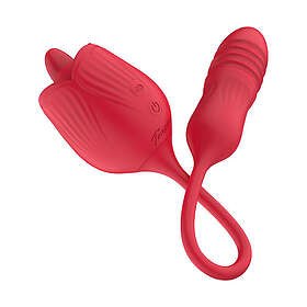 Teazers Rose Vibrator with Thrusting Dildo