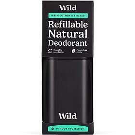 Wild Men's Black Case & and Fresh Cotton Sea Salt Starter Pack 40g Deodorant