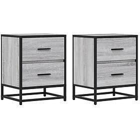 vidaXL Sängbord 2 st grå sonoma 40x31x50 cm konstruerat trä