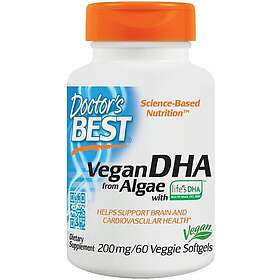 Doctor's Best Vegan DHA from Algae 200mg 60 veggie softgels