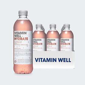 Vitamin Well Hydrate Rabarber Jordgubb 12x500ml