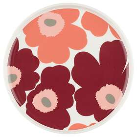 Marimekko Unikko Tallrik 20 cm, Vit Salmon Red