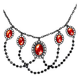 Halsband med röda stenar