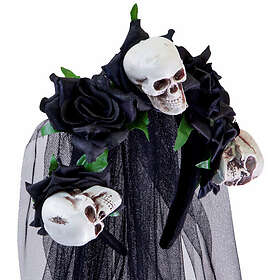 Diadem med rosor och slöja