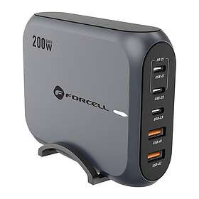 Forcell VT-51 3xUSB-C 2xUSB-A PD QC 4,0 GaN III 200W 