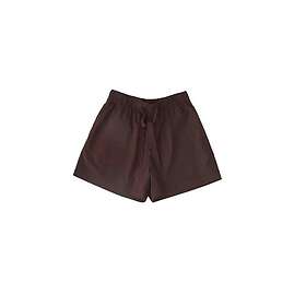 Tekla Cotton Poplin Coffee Pyjamas Shorts