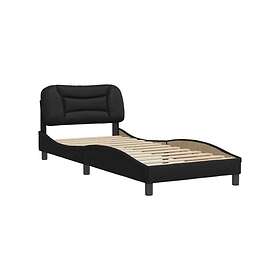 vidaXL Sängram med huvudgavel svart 90x200 cm konstläder