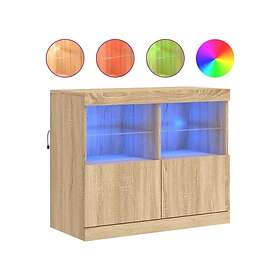 vidaXL Skänk med LED-belysning sonoma-ek 81x37x67 cm