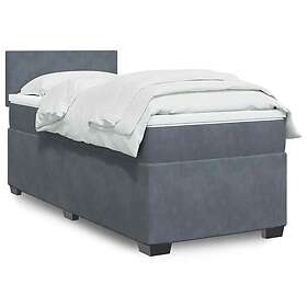 vidaXL Storage bed with mattress dark gray 90x190cm velvet