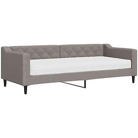 vidaXL Dagbädd med madrass taupe 80x200 cm tyg