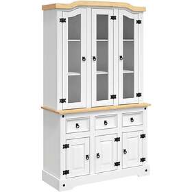 vidaXL Skänk Corona vit 112x43x196 cm massiv mexikansk furu