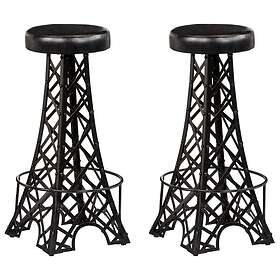 vidaXL Barstolar 2 st äkta läder