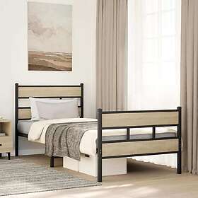 vidaXL Sängram utan madrass metall sonoma-ek 90x190 cm