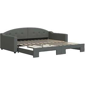 vidaXL Dagbädd utdragbar mörkgrå 100x200 cm tyg