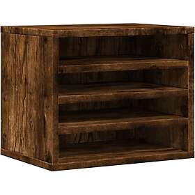 vidaXL Skrivbordshyllor rökfärgad ek 36x26x29,5 cm konstruerat trä