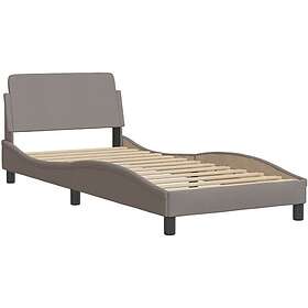 vidaXL Sängram med huvudgavel utan madrass taupe 80x200 cm tyg