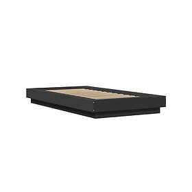 vidaXL Sängram med LEDs svart 90x200 cm konstruerat trä