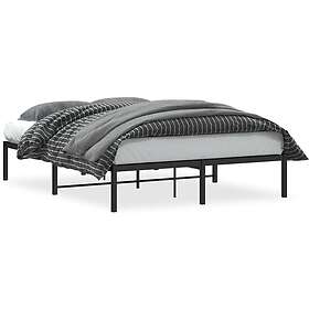 vidaXL Sängram metall svart 135x190 cm