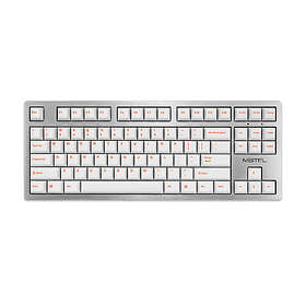 Mistel 119 key PBT Dye Sublimated OEM Keycaps White/Orange ANSI