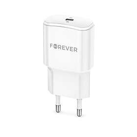 Forever Väggladdare 1x USB-C 20W TC-01 Vit