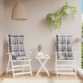 vidaXL Stolsdynor för stolar med hög rygg 2 st rödrutmönster oxfordtyg