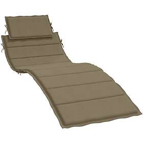 vidaXL Solsängsdyna melerad taupe 186x58x3 cm tyg
