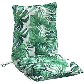 vidaXL Stolsdynor låga 4 st bladmönster oxfordtyg