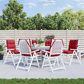 vidaXL Stolsdynor låg 6 st vinröd oxfordtyg