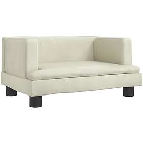 vidaXL Barnsoffa gräddvit 60x40x30 cm sammet