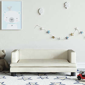 vidaXL Barnsoffa gräddvit 80x45x30 cm sammet