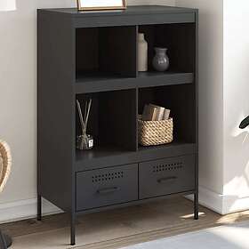 vidaXL Högskåp svart 68x39x101,5 cm stål