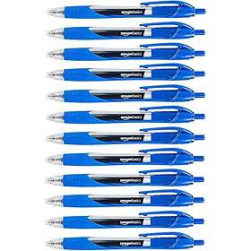 AmazonBasics Indragbara gelbläckpennor med fin spets, blå, 12 st (1-pack)