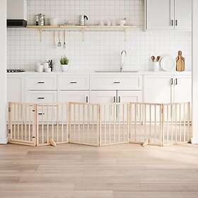 vidaXL Hundgrind med dörr vikbar 6 paneler 300 cm poppel