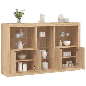 vidaXL Sideboard med LED-belysning Sonoma Oak 162x37x100cm