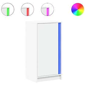 vidaXL Skänk med LED vit 42,5x34x85 cm konstruerat trä