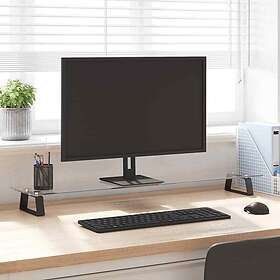 vidaXL Skärmställ svart 100x20x8 cm härdat glas och metall